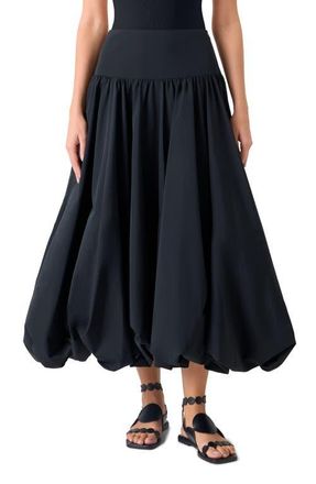 Akris Techno Taffeta Balloon Hem Skirt in Black at Nordstrom, Size 14