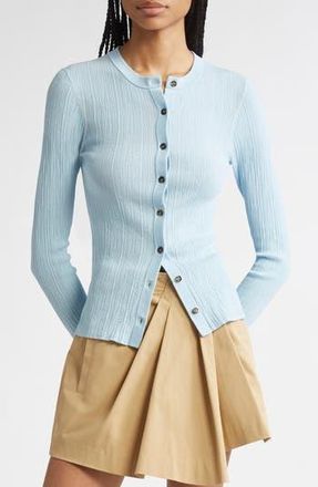 A.L.C. Fisher Rib Cotton Blend Cardigan in Sky Blue at Nordstrom Rack, Size X-Small