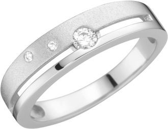 Firetti Fingerring »Schmuck Geschenk Damenring Ring matt glanz« mit Zirkonia (synth.)