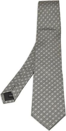 S.T. Dupont Stropdas met geometrisch patroon - Grijs