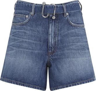Sportmax Jeans met lage taille - Dames - Denim shorts - Blauw - L - Katoen - Korte Broeken