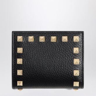 Valentino Garavani Rockstud compact wallet in black leather