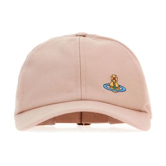 Vivienne Westwood Logo Geborduurde Cap - unisex - Petten - Roze - L/Xl - Katoen - Accessoires