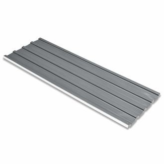 vidaXL Panel De Techo 12 Pcs Gris 129 X 45 Cm Acero Galvanizado Vidaxl
