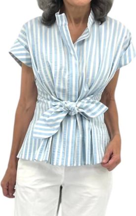 Finley Rocky Stripe Top In Natural/blue