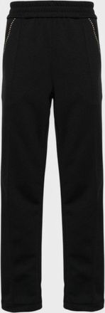 Palm Angels Mens Monogram Stud Track Pants Black/Silver - Size Large
