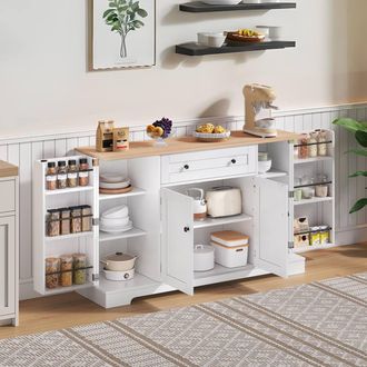 Matteo Modern Multifunctional Sideboard - Natural White MDF