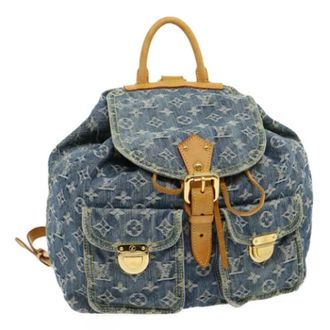 Louis Vuitton Pre-owned Denim Rugzak - Dames - Vintage Rugzakken - Blauw - ONE Size - Denim - Vintage