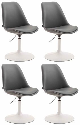 Clp Clp - Set De 4 Sillas Lounge Maverick En Polipiel Gris Blanco