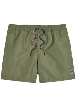 Paul Smith Zebra-appliquéd Shell Swim Shorts - Green - M