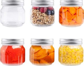 OEM Tarros De Cristal, 6 Tarros De Cristal Con Tapa, Tarro De Cristal Herm&eacute;tico Ideal Para La Preparaci&oacute;n De Alimentos Y Comidas (250 Ml)