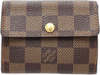 Louis Vuitton Damier Canvas Ebene Damier Canvas Wallet (Bi-Fold) (Pre-Owned)