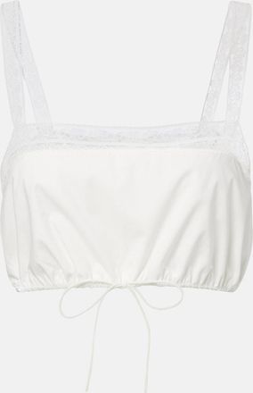 Faithfull The Brand Renee lace-trimmed cotton crop top