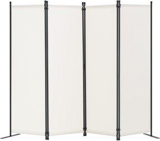 OEM Biombo Separador Plegable 4 Paneles Con Marco De Acero Al Carbono Y Tela De Poli&eacute;ster Separador De Ambientes De Privacidad 228x45x172,5 Cm Para Oficin