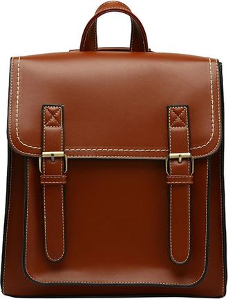 Nicole & Doris Elegant Backpack for Women Anti-Theft Rucksack Vintage Daypacks PU Leather Convertible Backpacks Shoulder Bag School Travel Backpack with Flap Brown