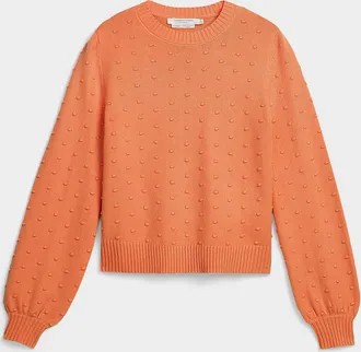 Contemporaine Womens Puff-sleeve pompom sweater