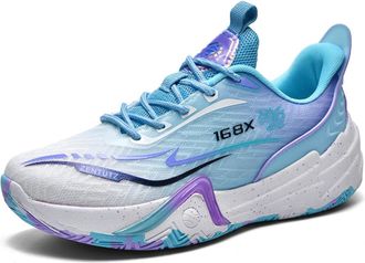 Generic Unisex Basketball Shoes with Breathable Lightweight Non Slip Mesh Fashionable Sports Boots for Teenagers Walking Shoes(Blue,8.5 UK)