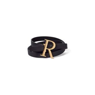 Rodebjer Accessoires, Dames, Zwart, ONE Size, Leer, Logo Cienki Riem