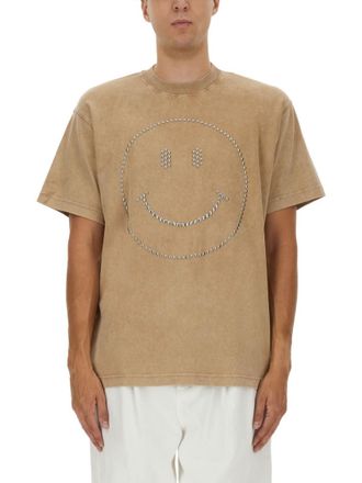 Moschino Brown Graphic Crew Neck T-Shirt