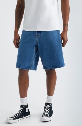 Obey Bigwig Baggy Denim Shorts in Light Indigo at Nordstrom, Size 34
