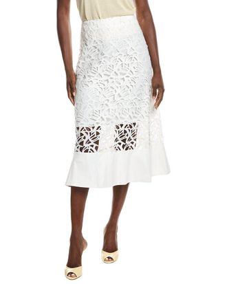 Gracia Hollow-Out Lace Embroidered Skirt