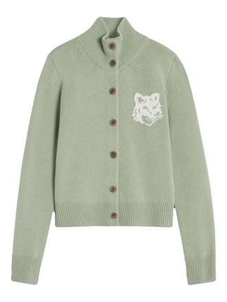 Maison Kitsuné button-fastening cardigan - women - Wool - S - Green