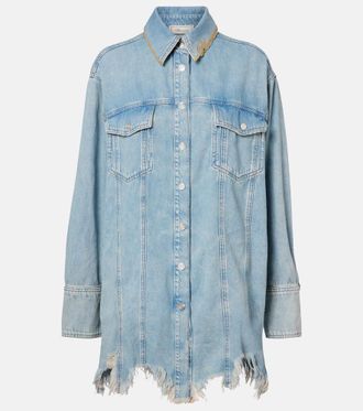 Blumarine Embroidered denim overshirt