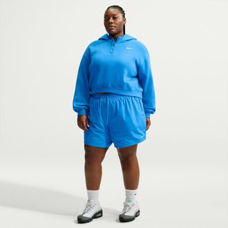 Nike Womens Nike Sportswear Classic Wovens Mid-Rise 5 Shorts (Plus Size) in Blue | FV7559-435