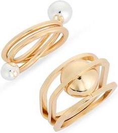 Leith 2-Pack Abstract Rings in Gold- Silver at Nordstrom Rack, Size Small/medium