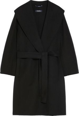 Max Mara Zwarte Messi Stijl Jurk - Dames - Jas met riem - Zwart - S - Jassen