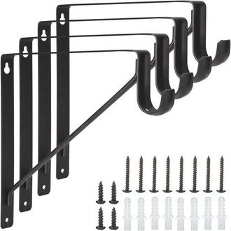 OEM Soportes Resistentes Para Barras De Armario (paquete De 4) Para Montaje En Pared: Soporte Ideal Para Estantes En La Cocina