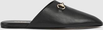 Gucci Mens Mule With Horsebit, Black, Leather