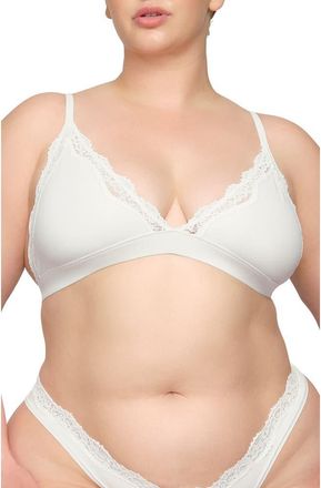SKIMS Fits Everybody Lace Triangle Bralette in Marble at Nordstrom, Size 2X