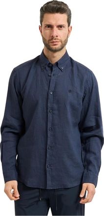 HUGO BOSS Overhemden, Heren, Blauw, L, Linnen, Boss Shirts