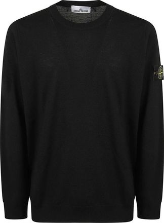 Stone Island Crew Neck Sweater - Heren - Ronde hals truien - Zwart - XL - Wol - Truien & Vesten