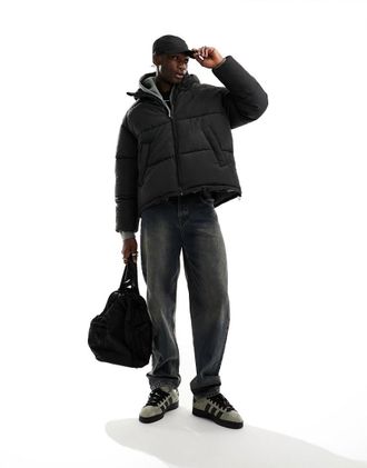 Weekday Pat - Piumino nero con cappuccio