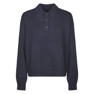 Anine Bing Lee Polo Knitwear - female - Anine Bing - Cashmere Knitwear - Blue - XS - Knitwear