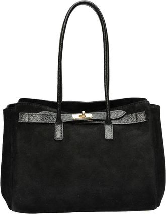 Isabella Rhea Zwart Rundleer Tas
