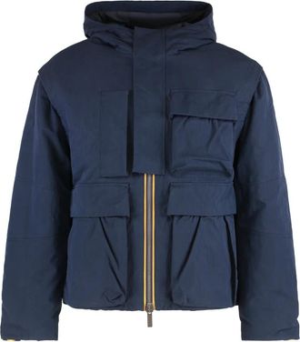 K-Way Short Parka Guillermo - Heren - Winterjassen - Blauw - L - Katoen - Jassen