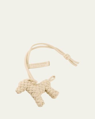 Bottega Veneta Intreccio Nappa Leather Dog Charm