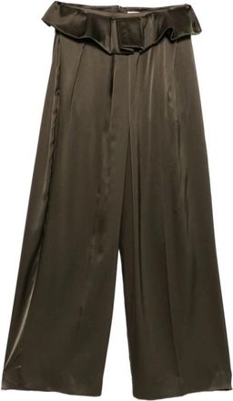 Khaite Wijde broek - Dames - Wijde Broeken - Groen - 2XS - Broeken