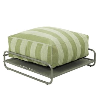 Oviala Puf a rayas muebles de jard&iacute;n modulares con estructura verde cactus