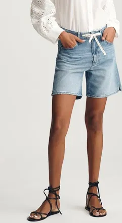 Mavi Nella Drawstring Denim Shorts in Light Blue Well Blue at Nordstrom, Size 25