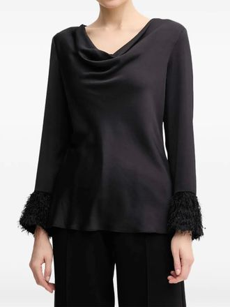 Joseph Ribkoff Blusa con scollo drappeggiato - Nero