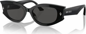 Jimmy Choo London Womens Jc5015U Oval Sunglasses In Black/ Dark Grey