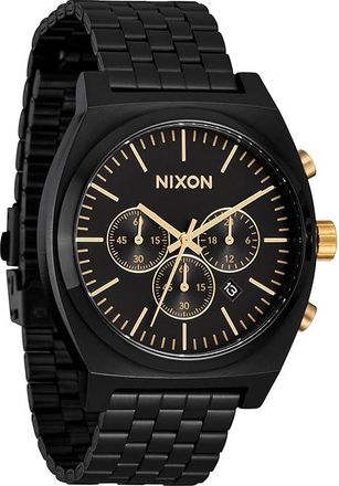 Nixon Time Teller Chrono Mens Watches Black/Black/Gold, Stainless Steel
