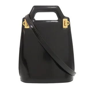 Ferragamo Pre-owned Ferragamo Mini Brushed Calfskin Gancini North South Wanda Top Handle Bag Ladies B178ON66B35A0BN6