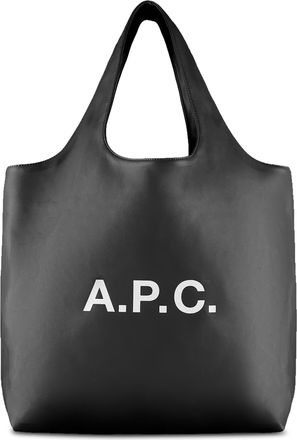 A.P.C. Black Matte Finish Minimalist Tote Bag