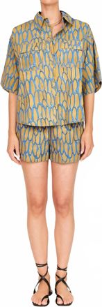 Mirth Track High Waisted Shorts In Bluefish