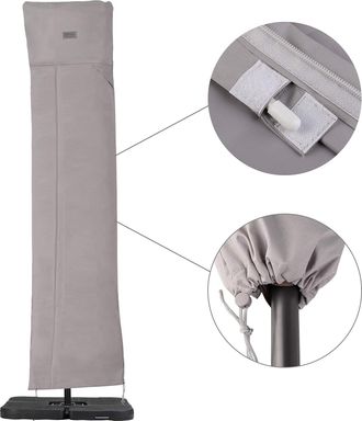 OEM Funda Protectora Para Sombrilla (resistente A Los Rayos Uv, Al Polvo Y Al Agua Resistente A La Intemperie Resistente A Los Desgarros), Gris Claro